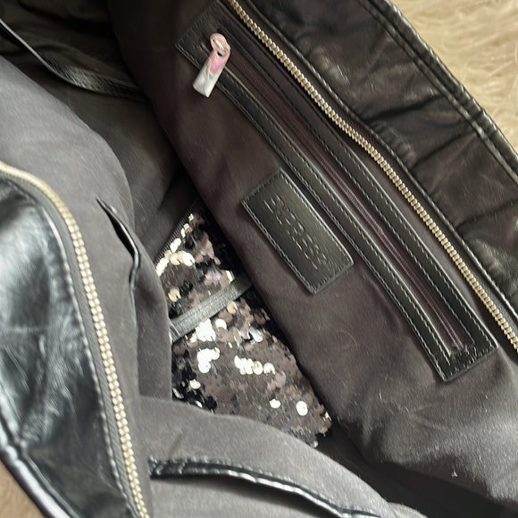 2 pc. Express Travel tote with wristlet book bag carry all black, purse - Picture 6 of 12